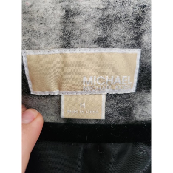 Michael by Michael Kors Paid Wool Blend Hooded Toggle Closure Coat 14 - Picture 2 of 9